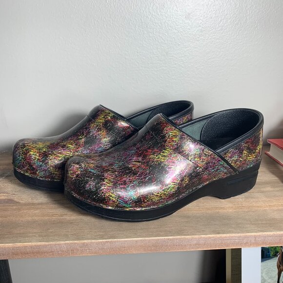 Dansko Shoes - Dansko Professional Clogs Size 39 EU 8 US Black Colorful Comfort Work